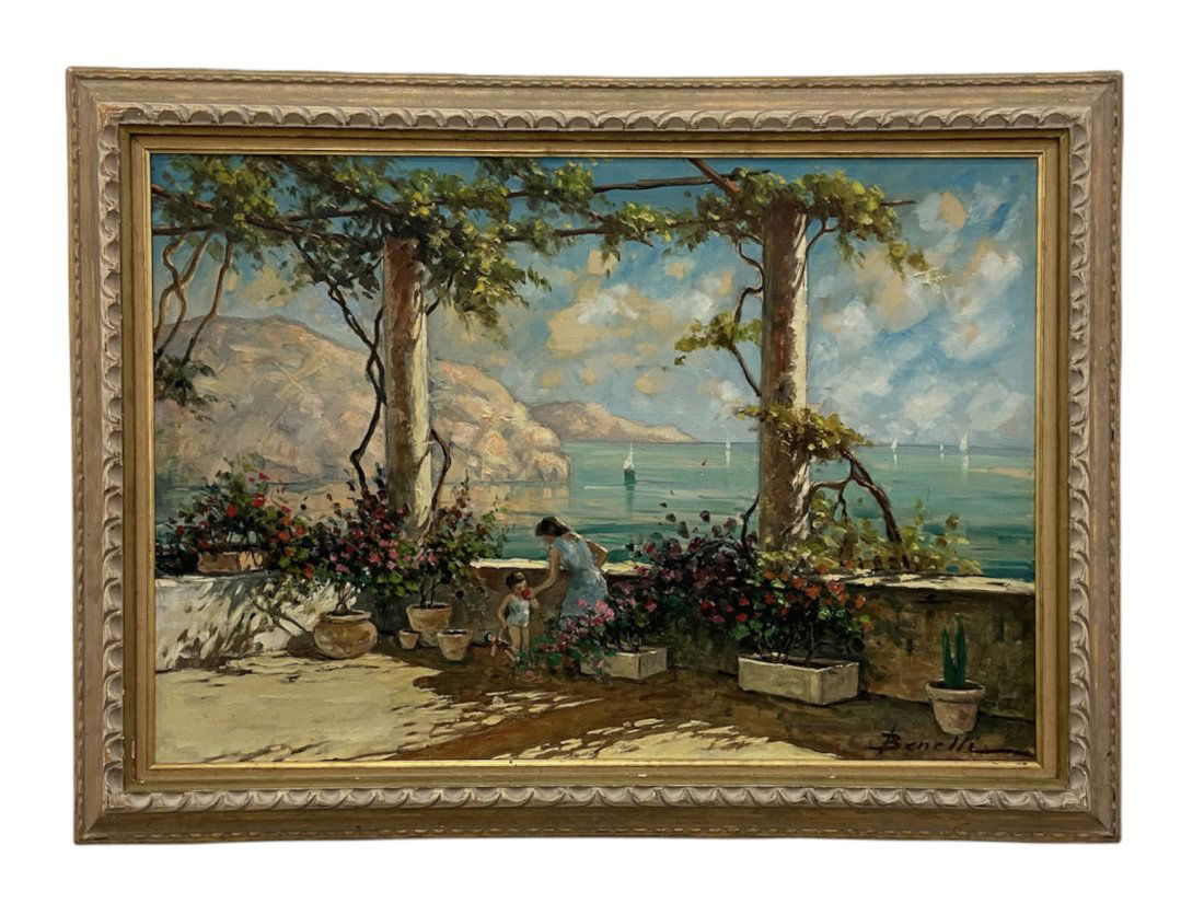 GINO BENELLI (20th c, Italian) Amalfi Coast Landscape (1 of 5)