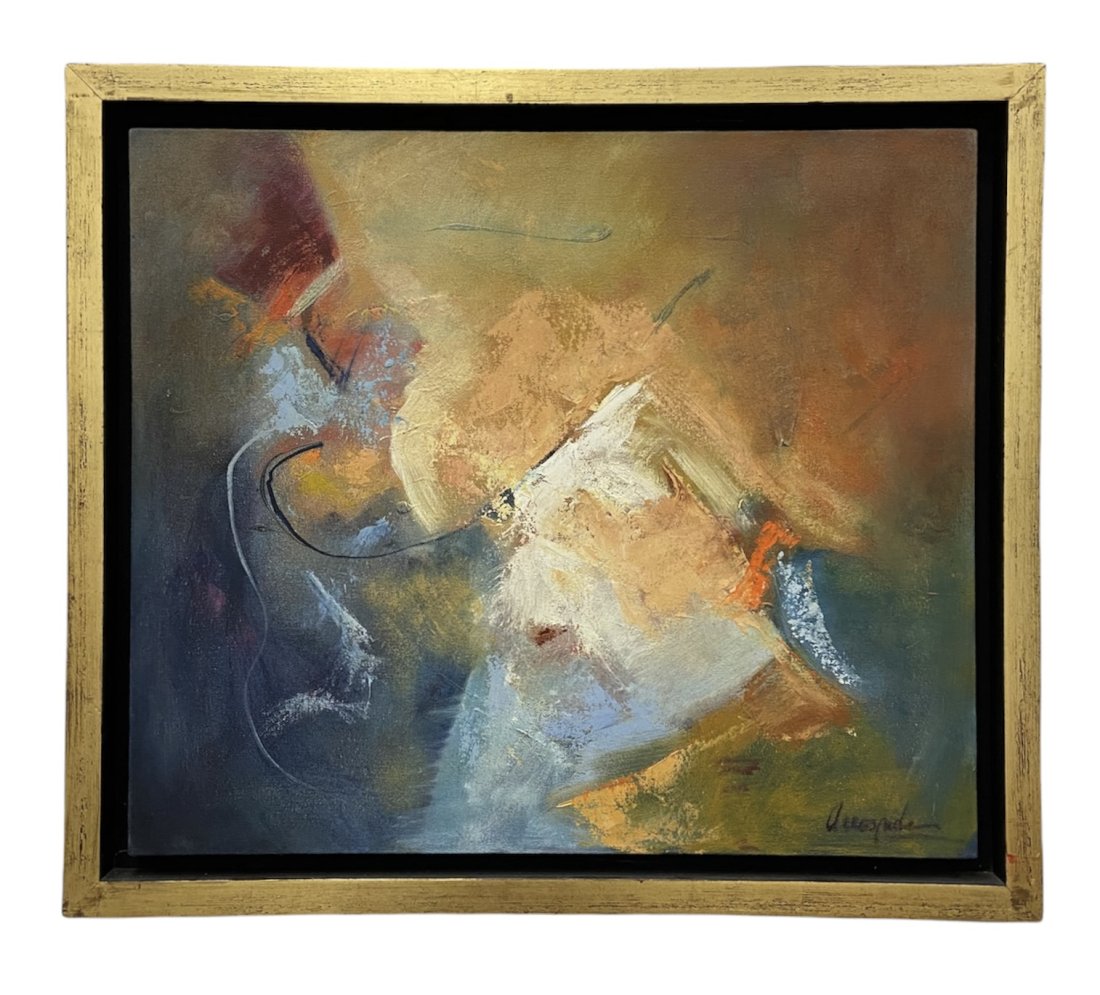 CECILIA ARROSPIDE (20th c, Peru) Abstract: Oil on canvas 27 x 24 in, 31 1/2 x 27 1/2 in