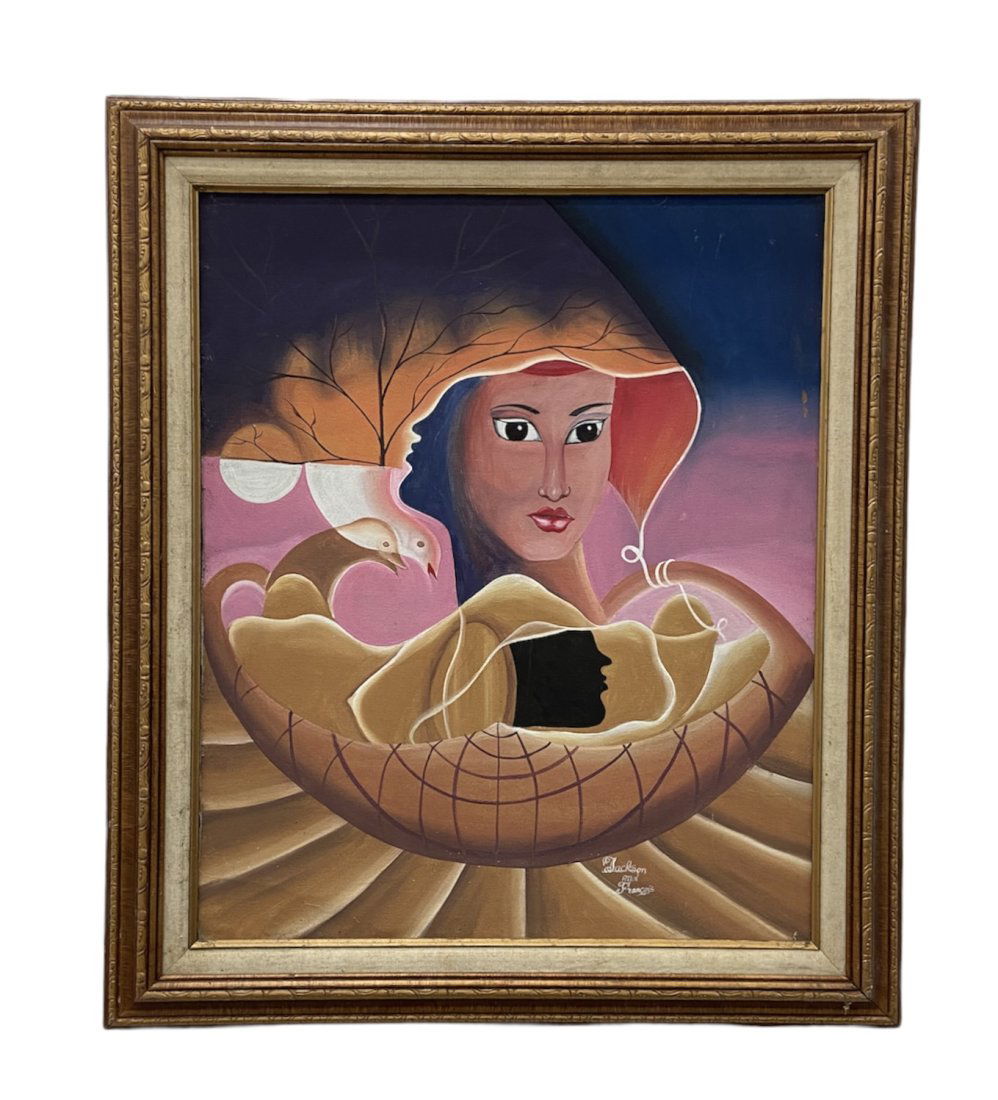 Haitian Surrealist Abstract Signed Jackson & Francois (1 of 3)
