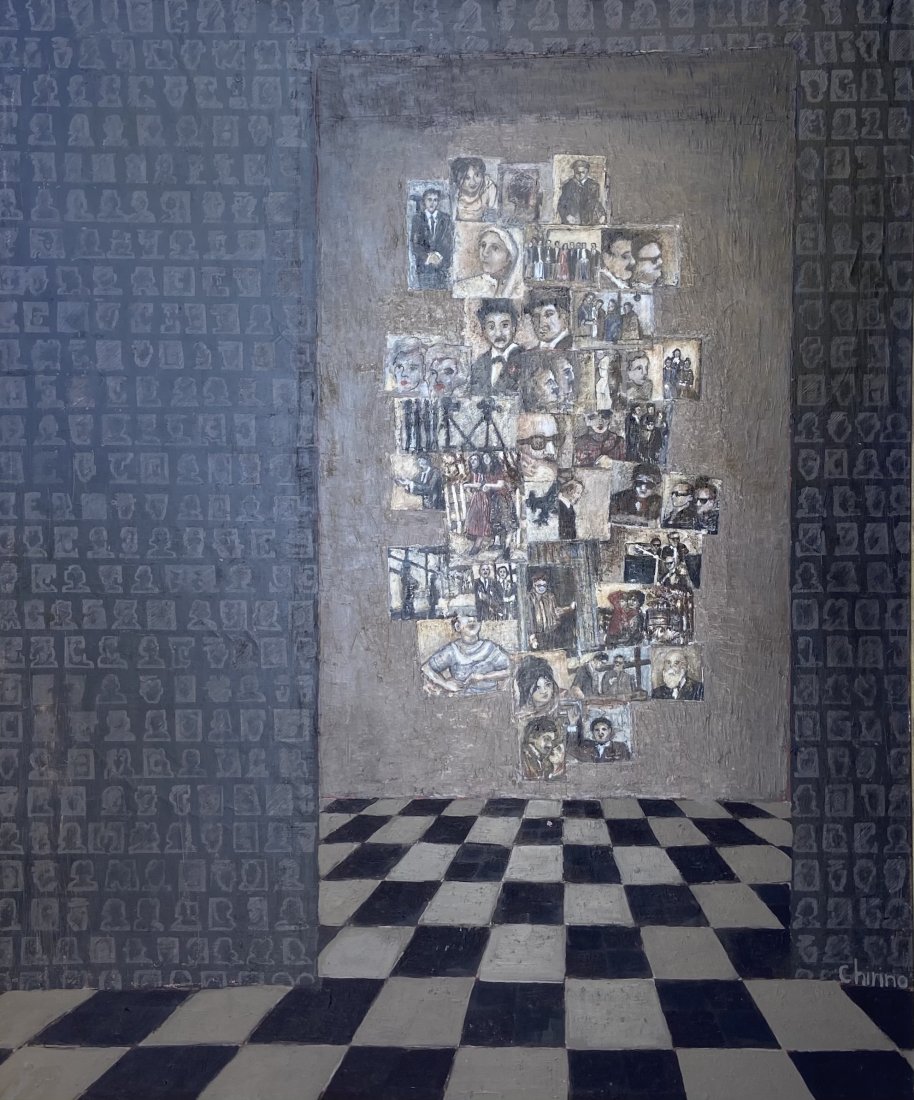 CELINA CHIRINO (20th c, Argentina) Arquetipos III: Buenos Aires, Argentina artist. Oil on canvas 71 x 59 in