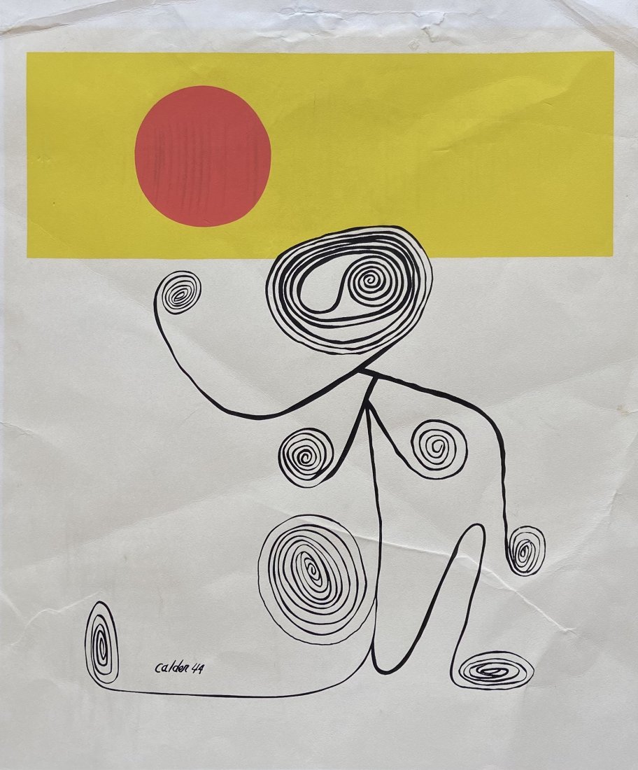 Alexander Calder, Vintage Silkscreeen AS IS: Creased 16 x 13 in