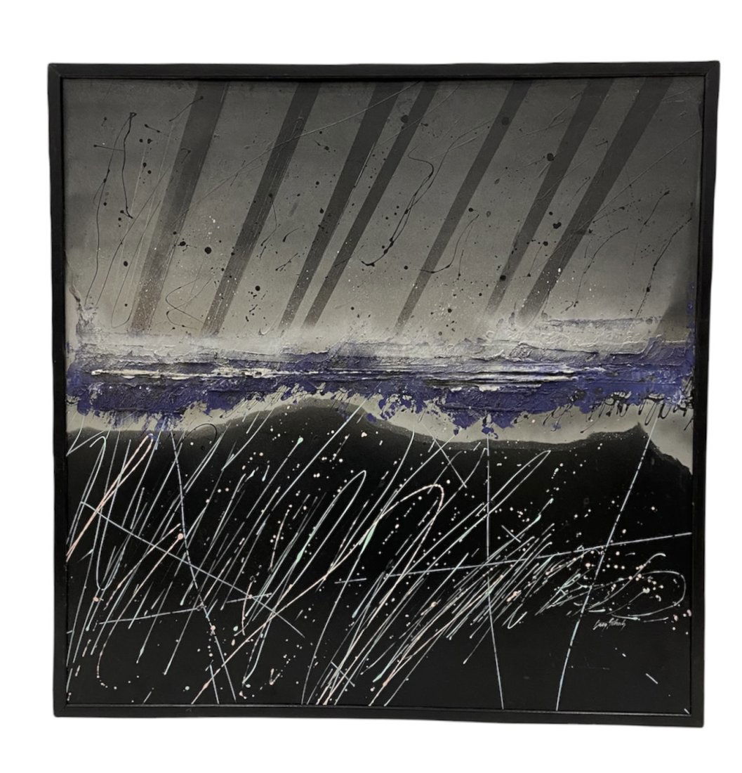 Large 1970's Abstract Painting, Signed (1 of 3)