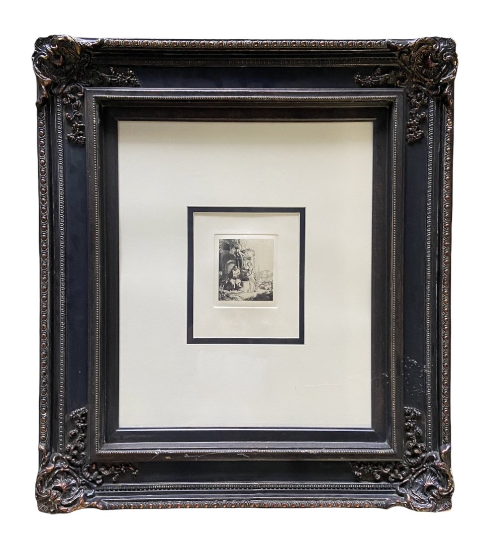 Durand After Rembrandt Framed Print: 4 1/2 x 4 1/8 in, 35 x 31 in (framed)