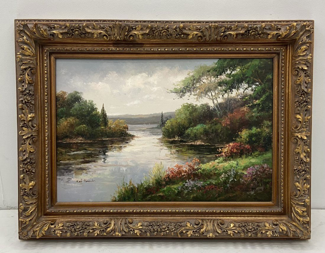 Large Impressionist River Landscape, Signed (1 of 3)