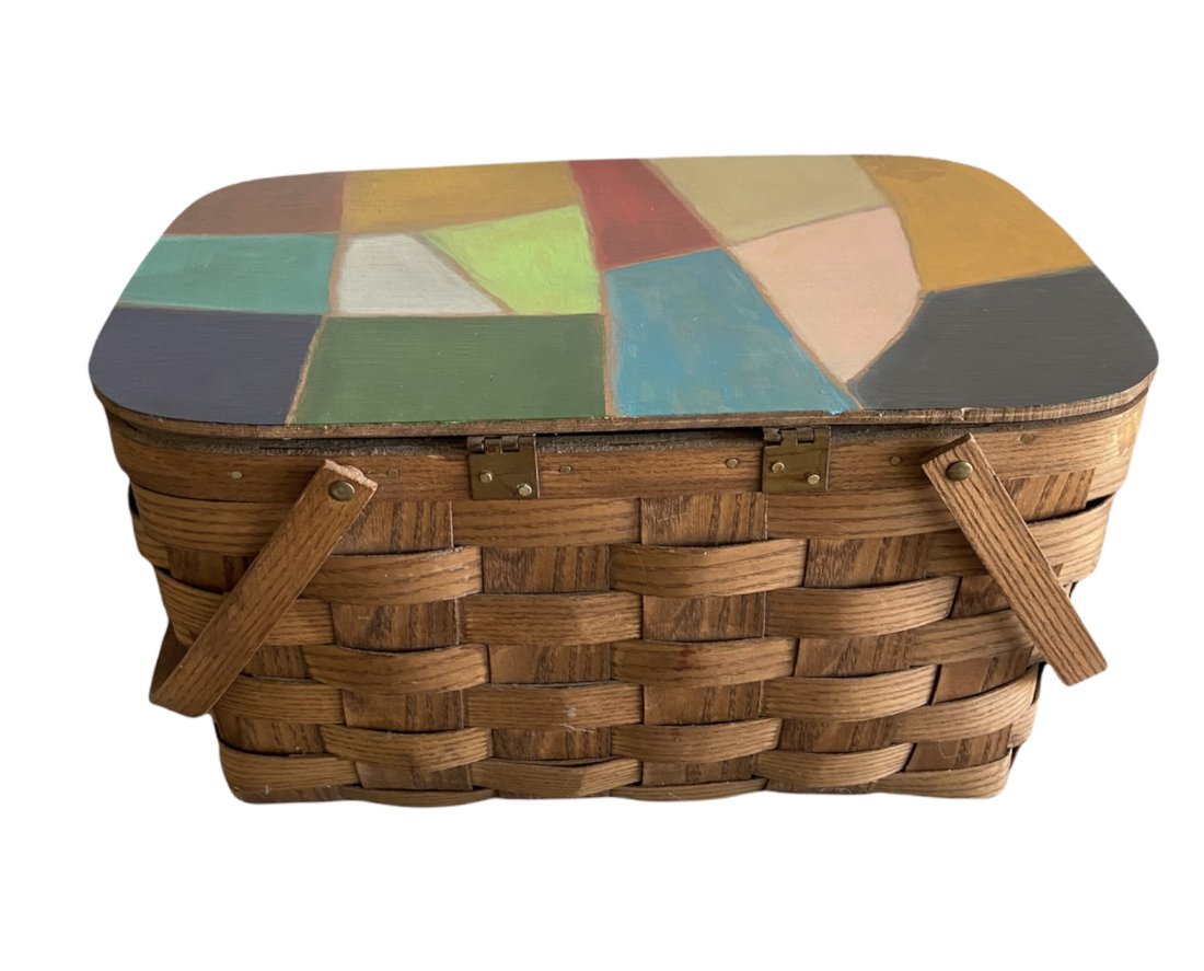 TIM RAY FISHER (b. 1969, Indiana) Painted Basket: 20 x 14 x 14 in