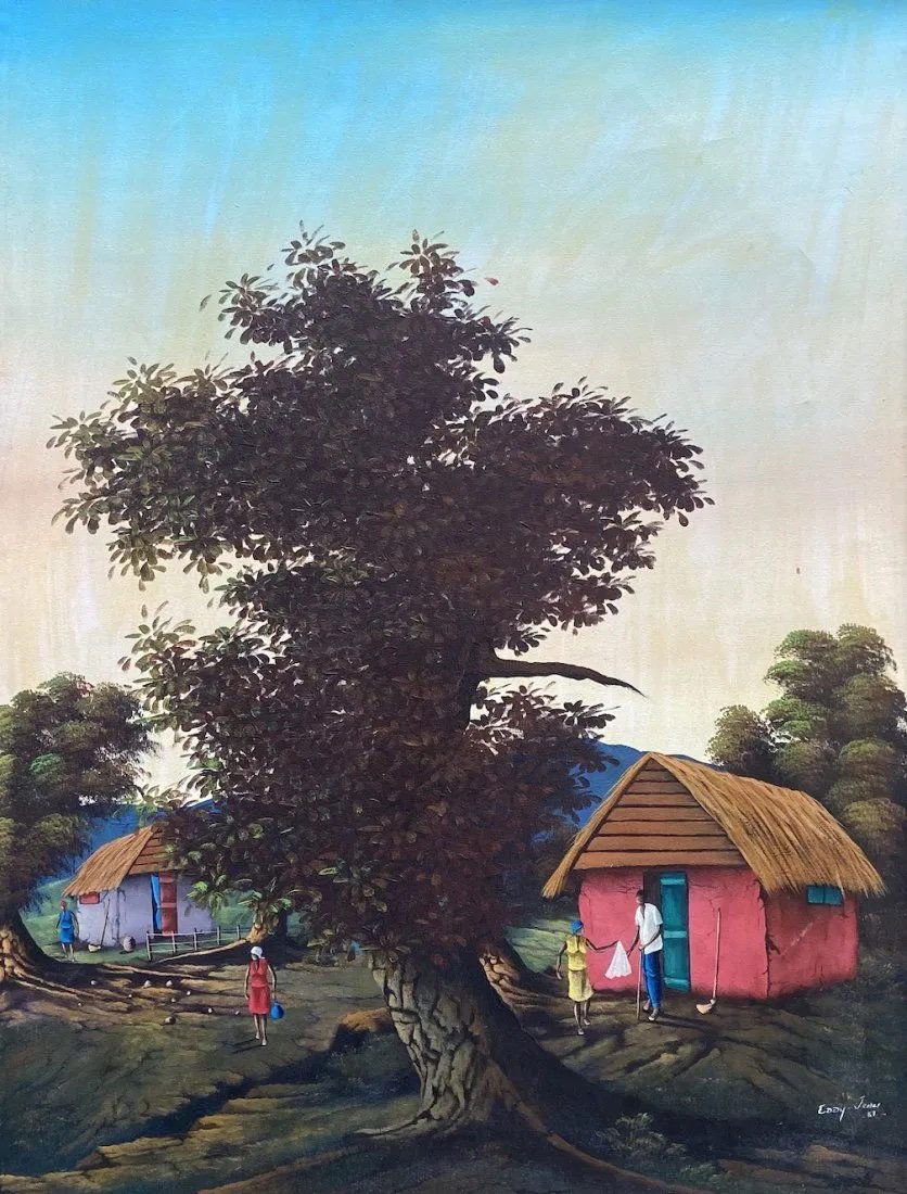 EDDY JEAN BAPTISTE (20th c, Haiti) Mountain Landscape (1 of 4)