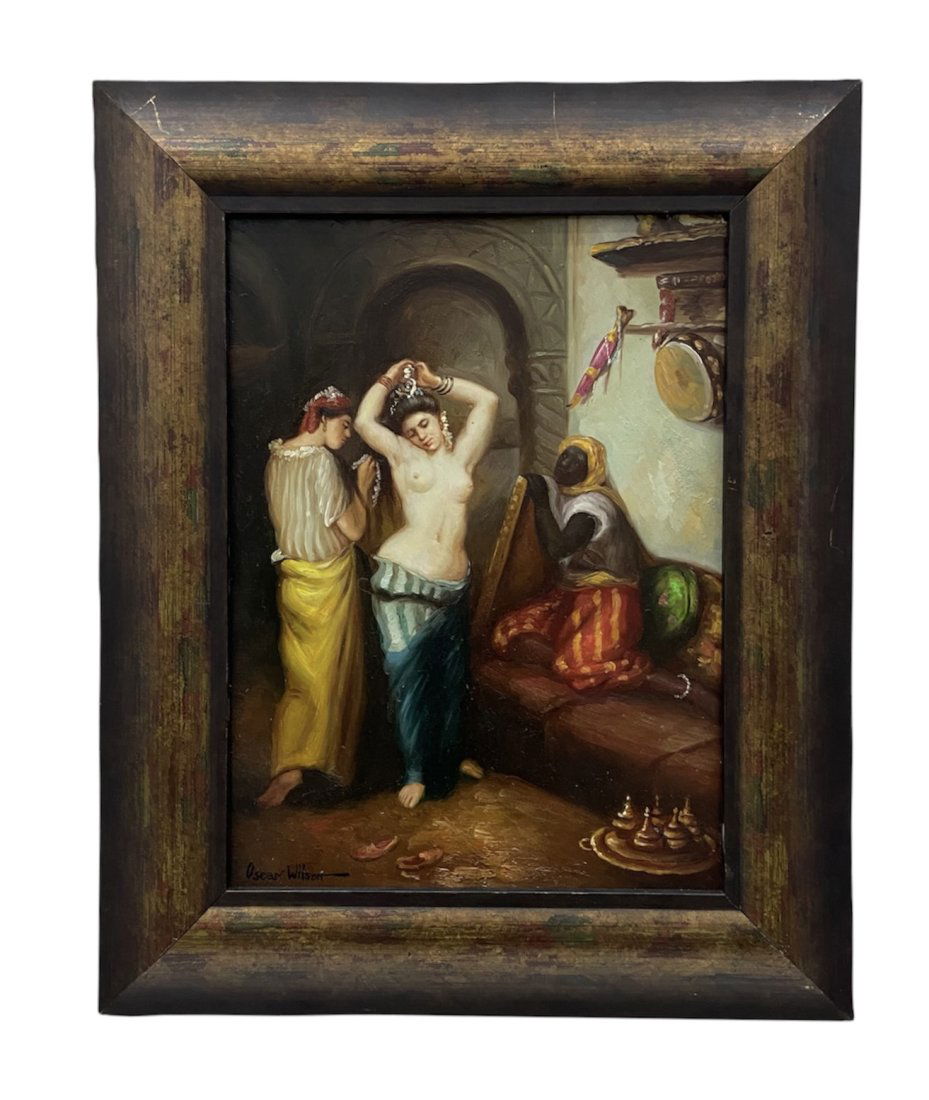 Orientalist Street Scene Of A Belly Dancer, Signed (1 of 3)