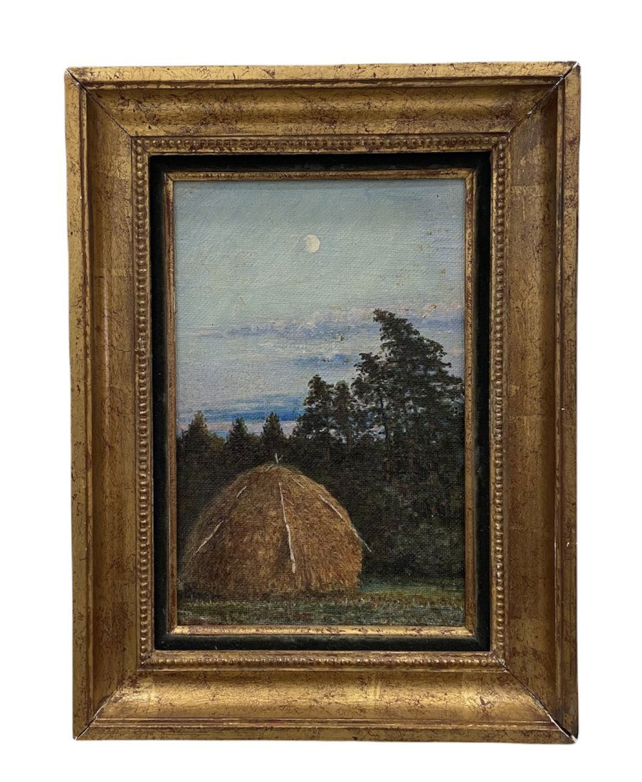Russian Impressionist Landscape w/ Haystack (1 of 2)