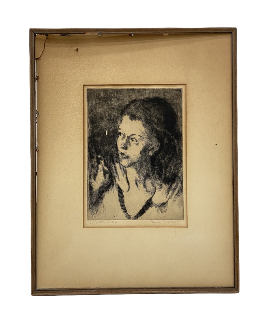 RAPHAEL SOYER "Girl At Doorway" Etching (1 of 4)