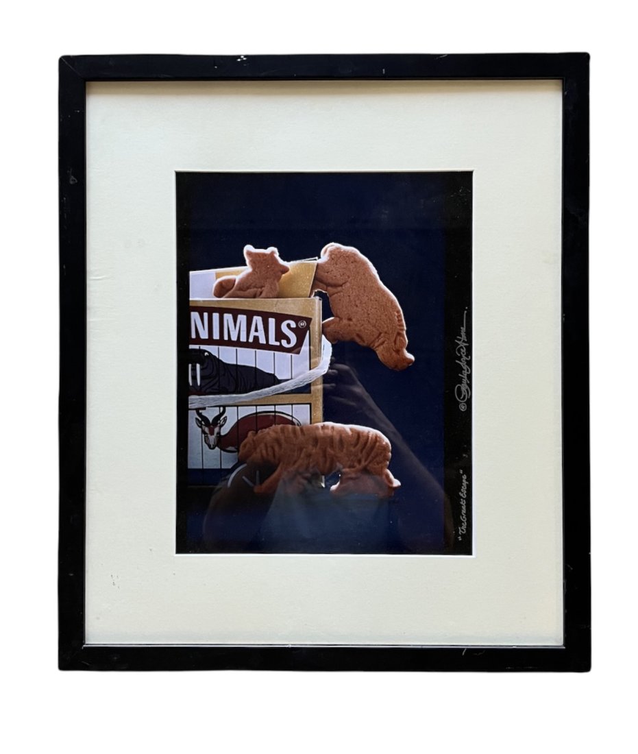1980's Photograph Artist Signed "The Great Escape": 13 1/2 x 10 1/2 in, 21 1/2 x 18 1/2 in (framed)