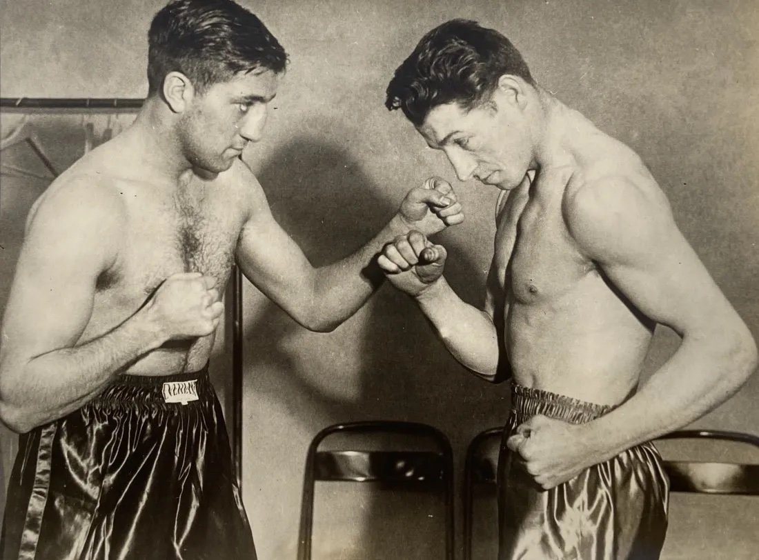 Dundee & Harvey, New York City Boxing Photo: Vince Dundee Vs Lee Harvey. 6 x 8 in., 17 x 21 in. (framed)