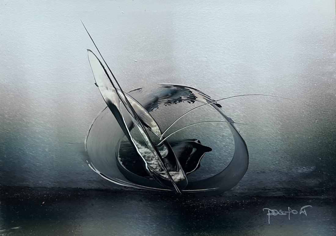 FABIO PACE (20th c, Brazil) Abstract: Acrylic on paper 17 1/2 x 12 1/2 in