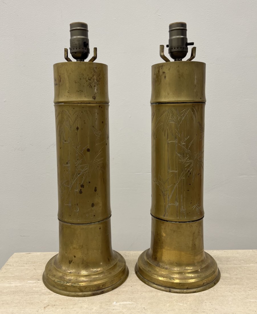 Mid-Century Oriental Chinese Brass Table Lamps (1 of 4)