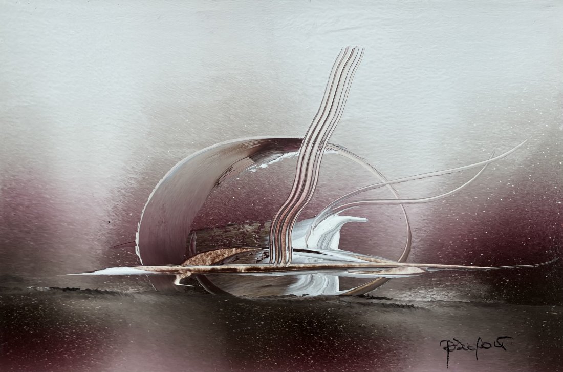 FABIO PACE (20th c, Brazil) Abstract: Acrylic on paper 17 1/2 x 12 1/2 in