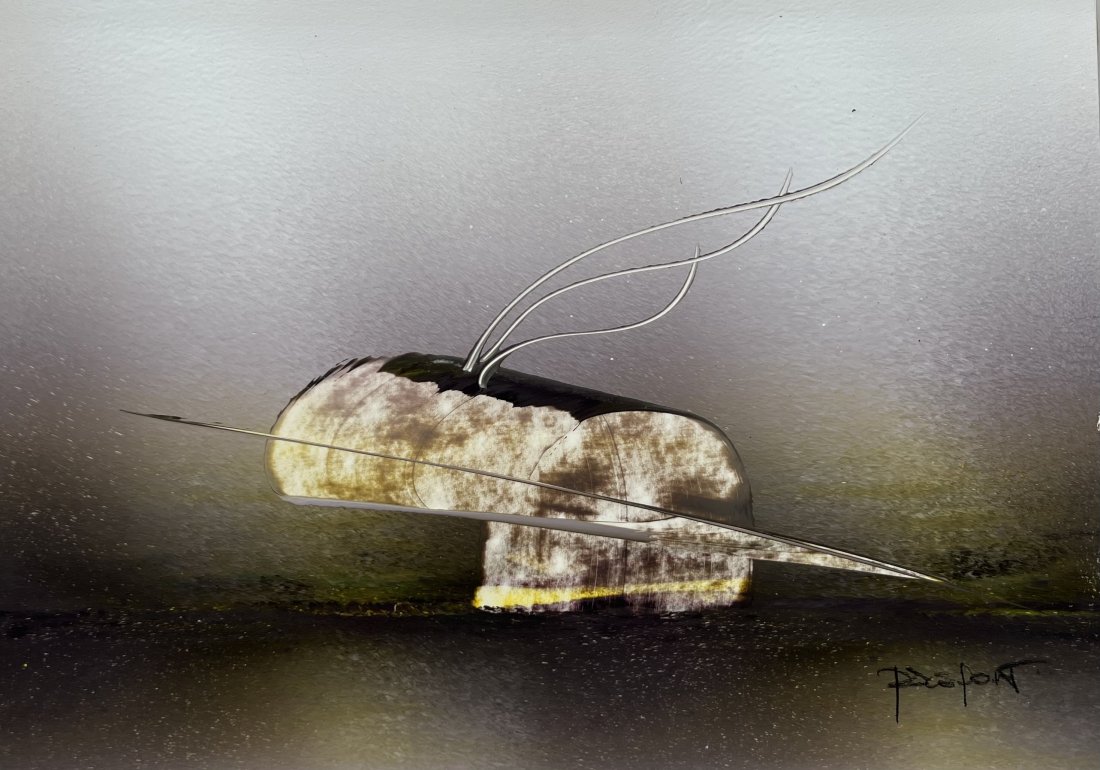 FABIO PACE (20th c, Brazil) Abstract: Acrylic on paper 17 1/2 x 12 1/2 in