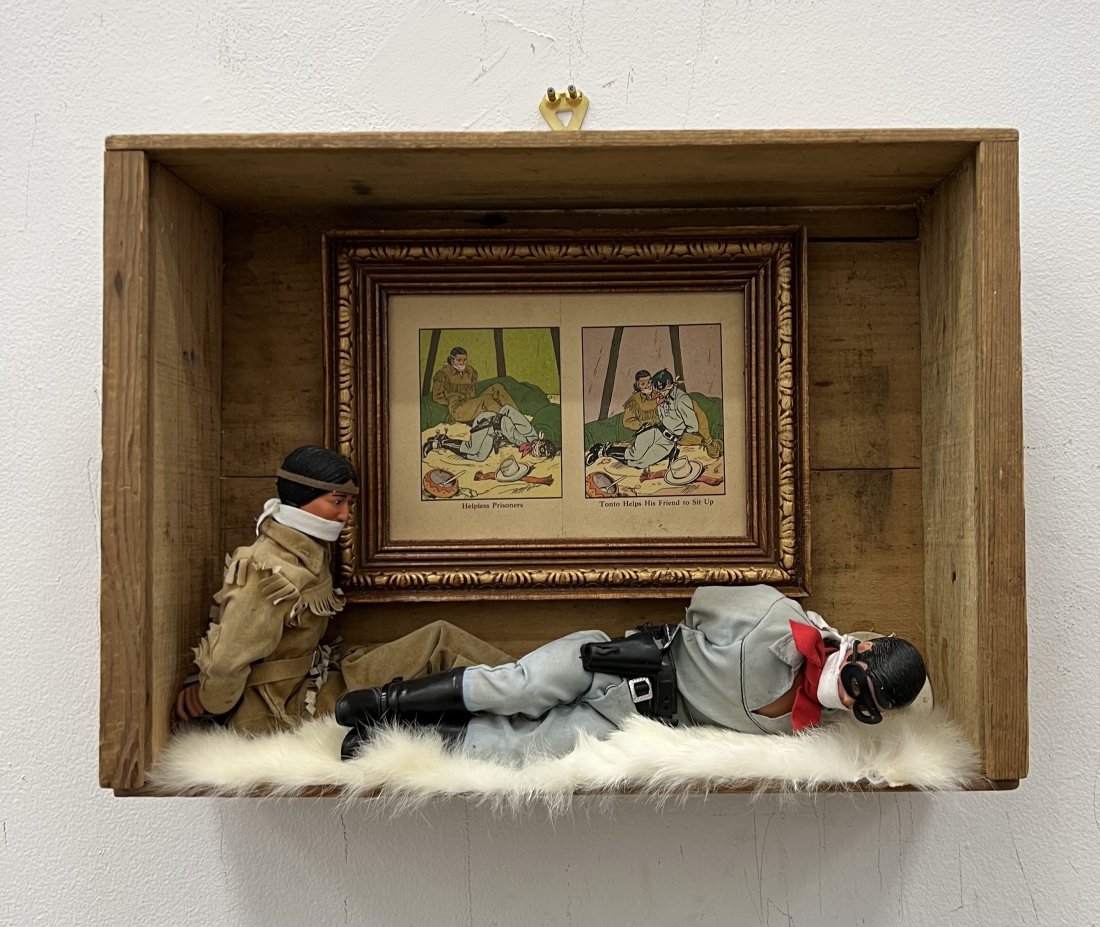 TIM RAY FISHER (b. 1969, Indiana) "Tonto" Assemblage: Assemblage 14 1/2 x 10 1/2 x 4 in