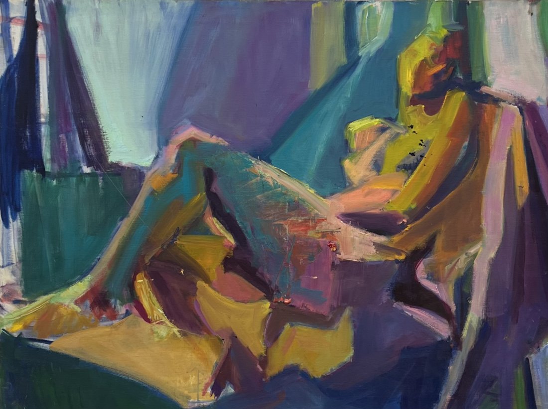 BARBARA YETERIAN (20th c, American) Nude: reclining nude 30 x 40 in