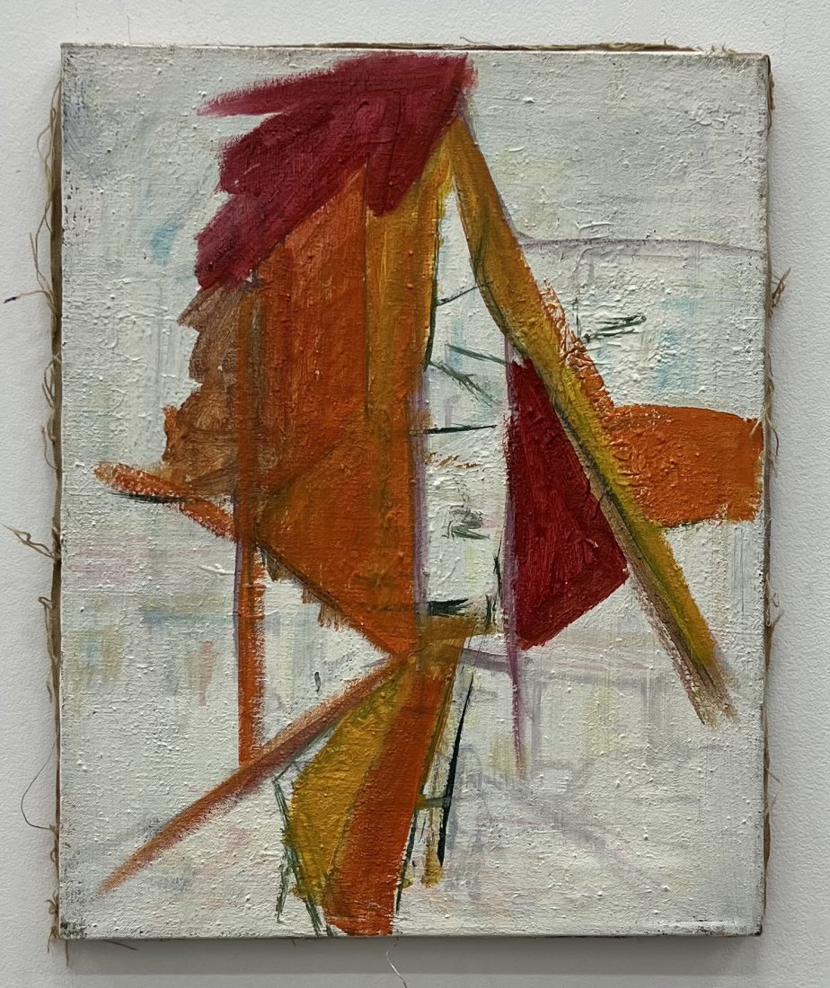 Vintage Abstract Expressionist Painting: Oil on canvas 16 x 20 in