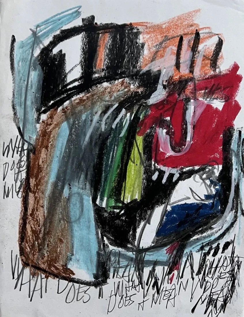 AIDA NELSON (1939-2018, Argentina) Abstract: Mixed media on paper 8 1/2 x 11 in