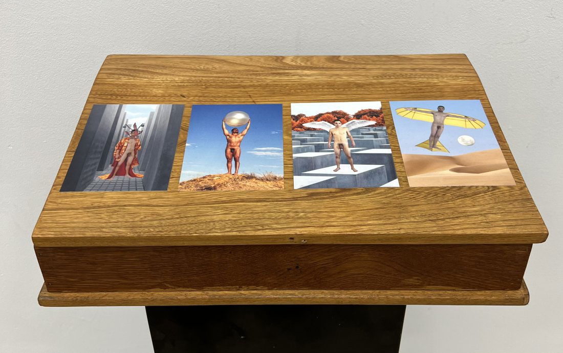 TIM RAY FISHER (b. 1969, Indiana) Gay Folk Art: 19 x 13 x 5 in. Wood box. Style of Robert Mapplethorpe.