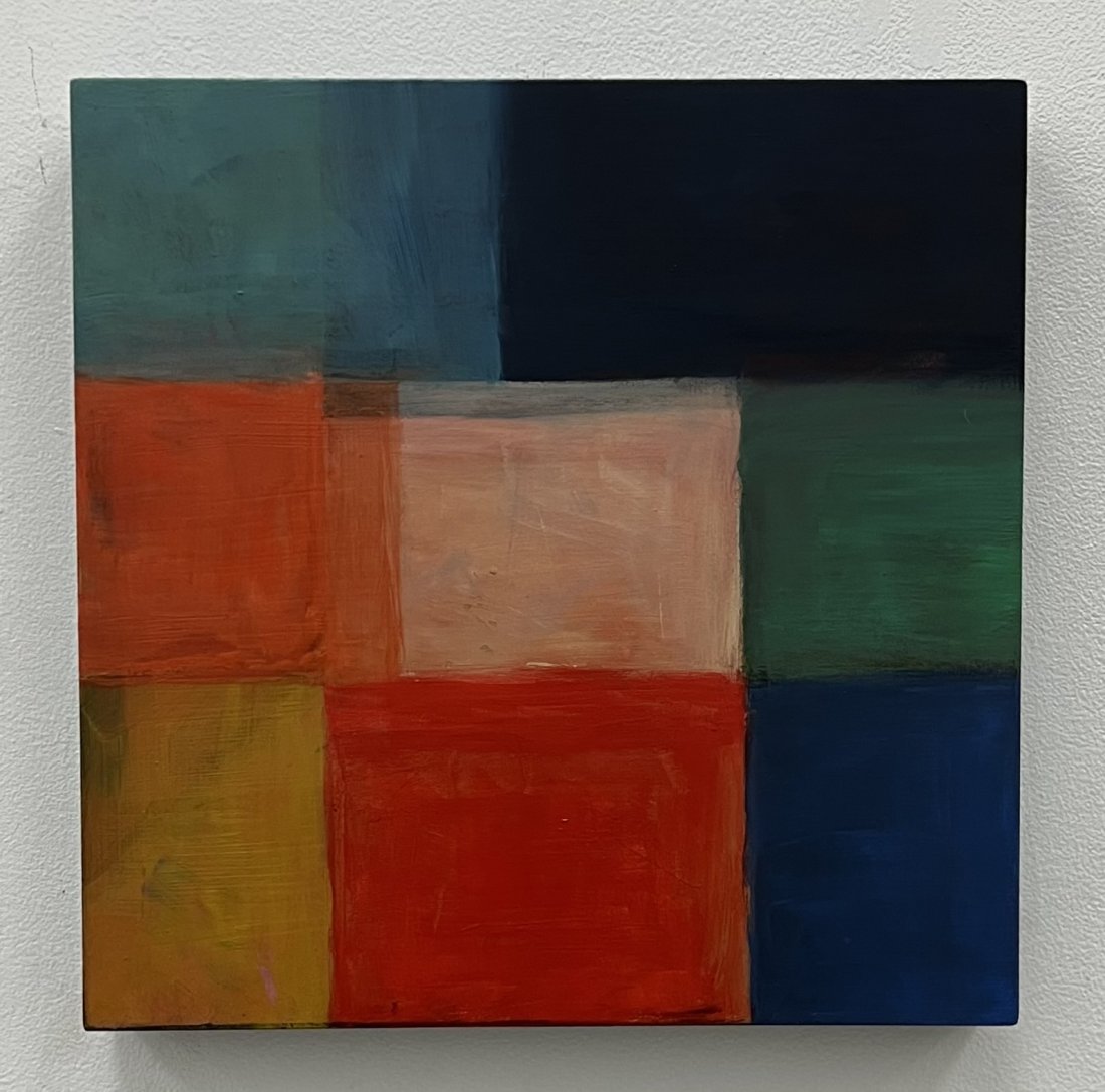 TIM RAY FISHER (b. 1969, Indiana) Abstract: Acrylic on wood 12 x 12 in