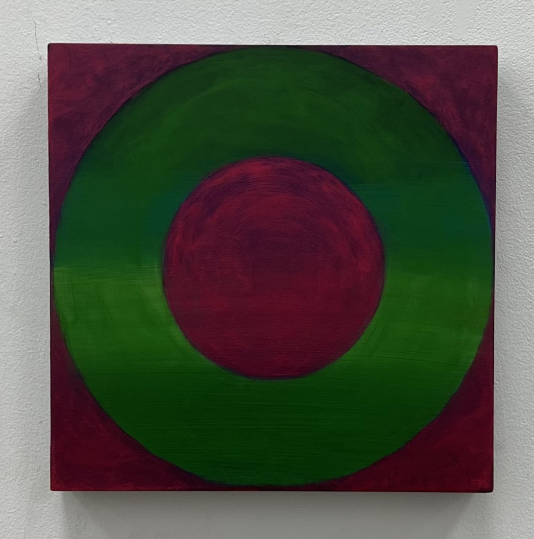 TIM RAY FISHER (b. 1969, Indiana) Abstract: Acrylic on board 12 x 12 in