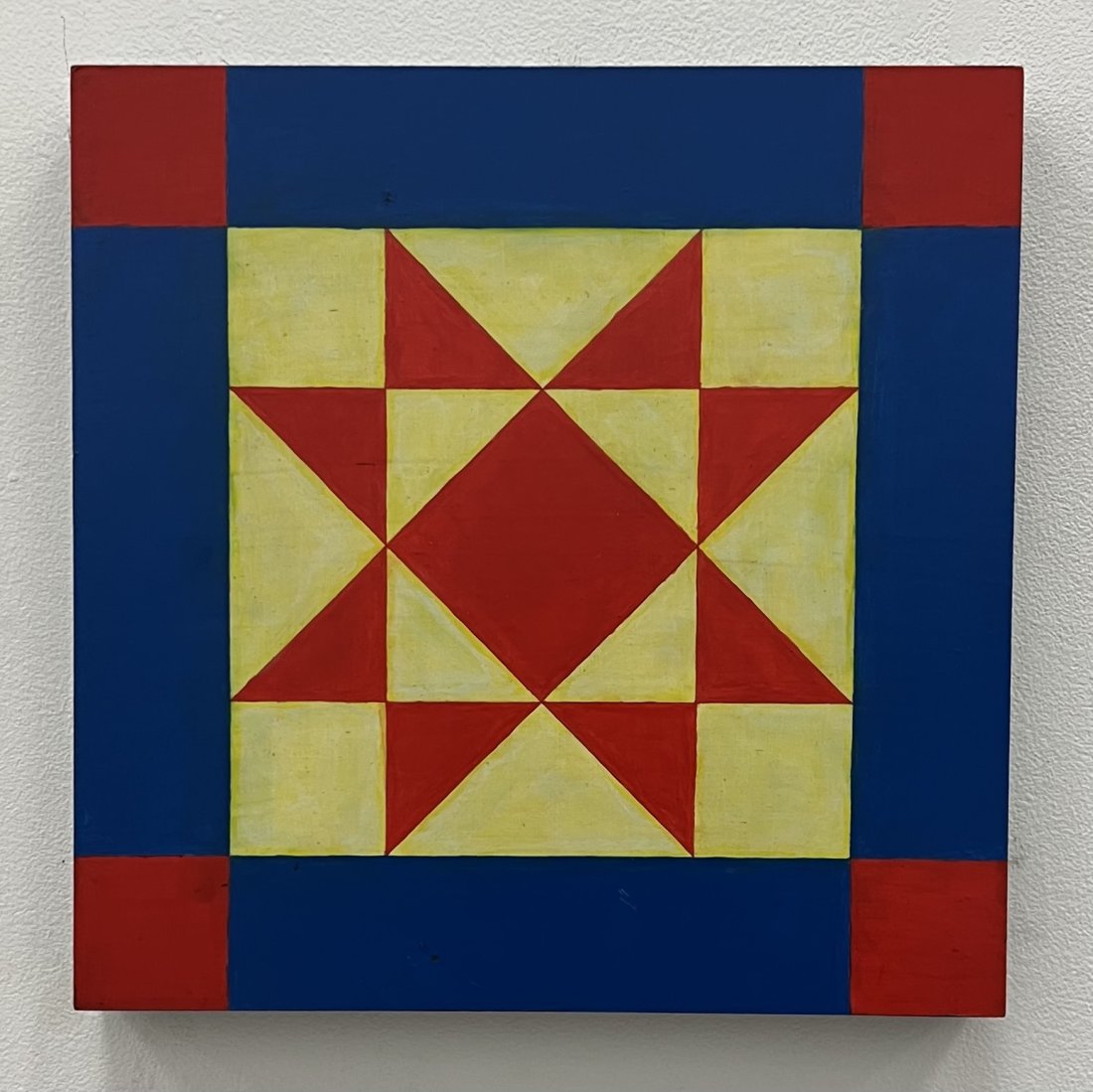 TIM RAY FISHER (b. 1969, Indiana) Geometric Abstract: Oil on board 12 x 12 in