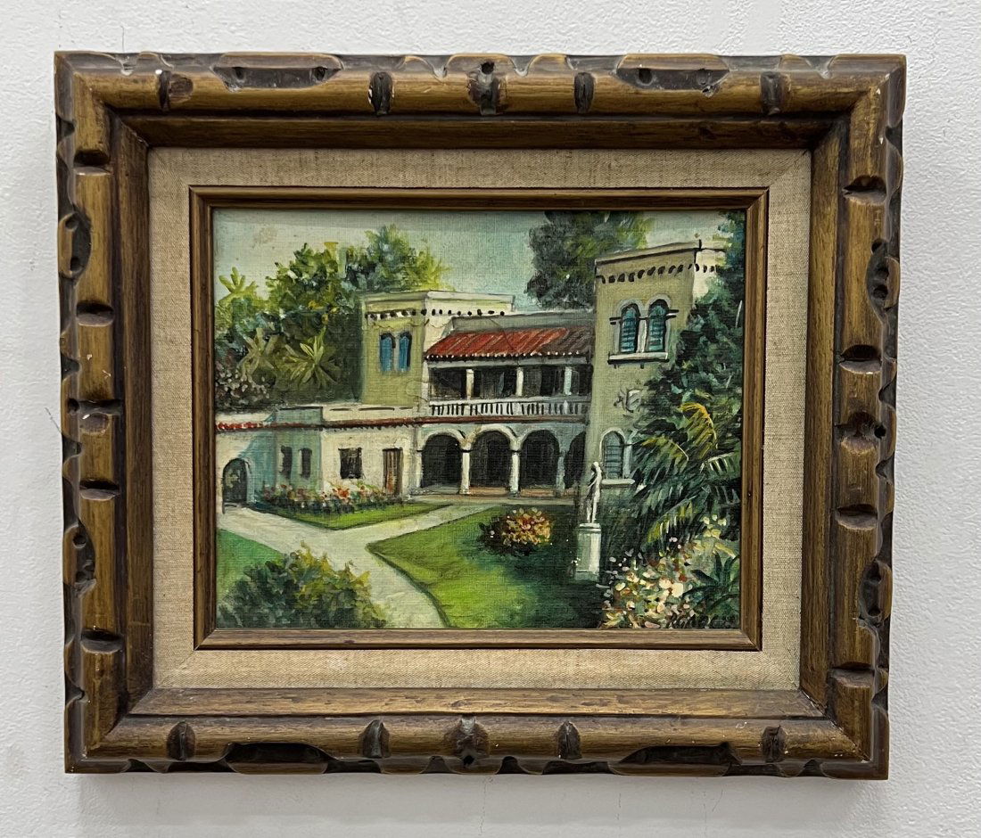 Latin American Impressionist Landscape Of Mansion, Signed (1 of 3)