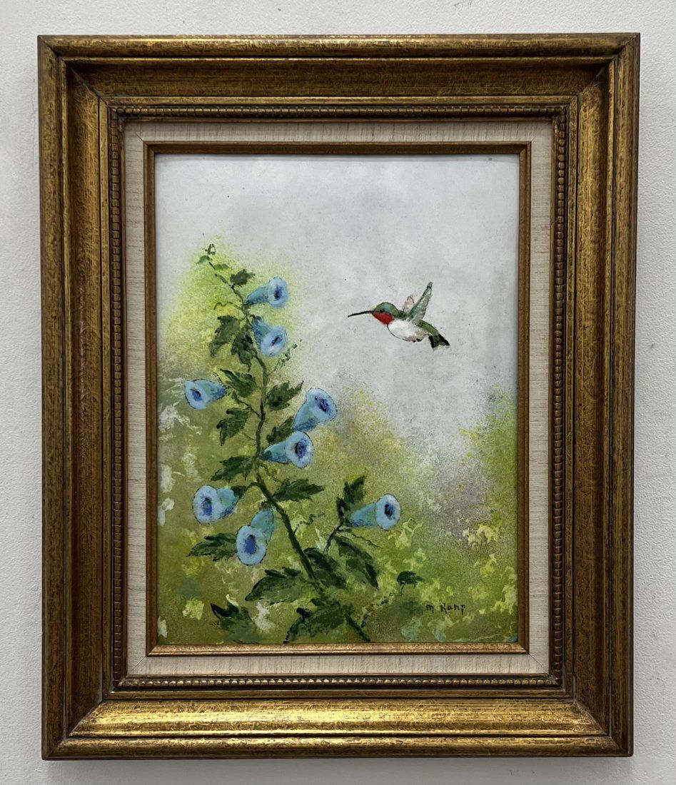 MAX KARP (1916-1999, California) Hummingbird: Enamel on copper 36 12 in
