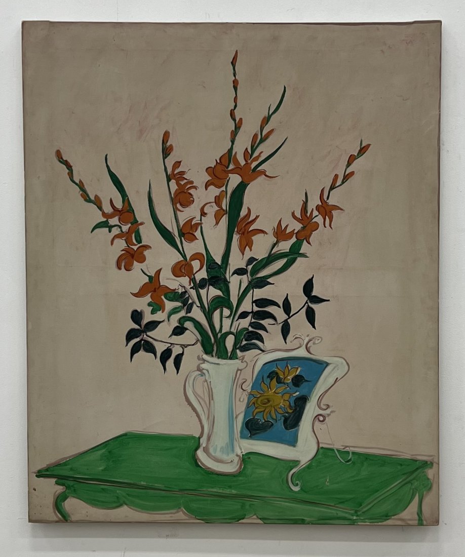 Large Mid-Century Still Life Of Flowers (1 of 4)