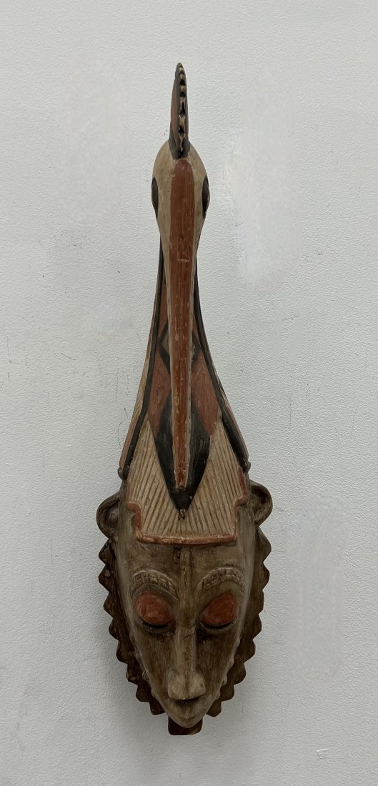 Vintage Carved Tribal Mask: 24 x 6 x 6 in