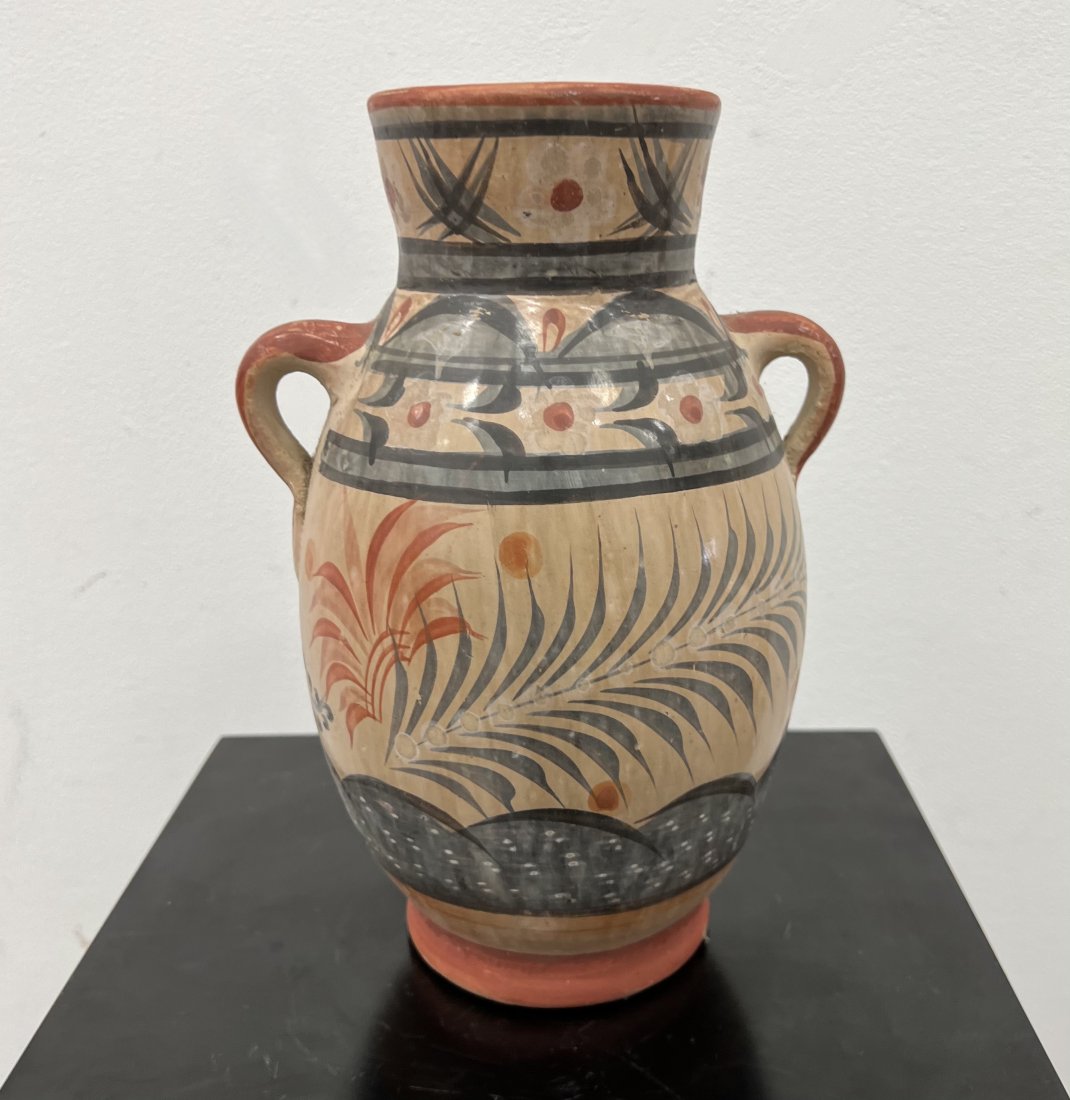 Mid-Century Hand Painted Mexican Ceramic Vase (1 of 4)