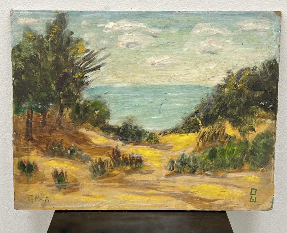 Impressionist Dunes Landscape Sag Harbor, New York: Oil on board 16 x 12 in