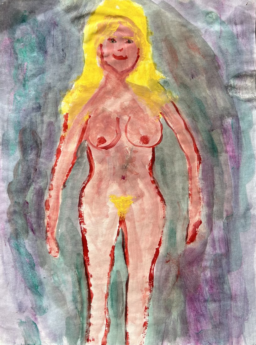 ROBERT LABINER (b. 1952, Pennsylvania) Expressionist Nude: 14 x 10 in