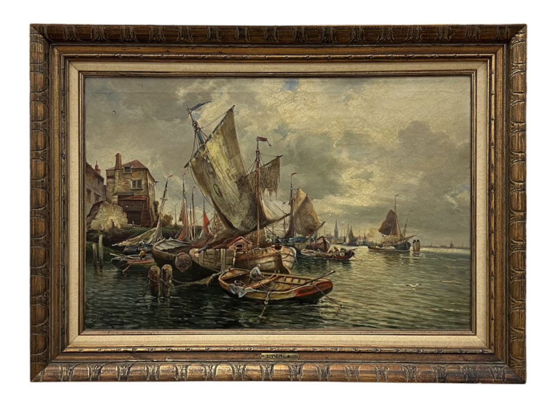 KARL KAUFMANN,  Impressionist Italian Harbor Scene (1 of 6)