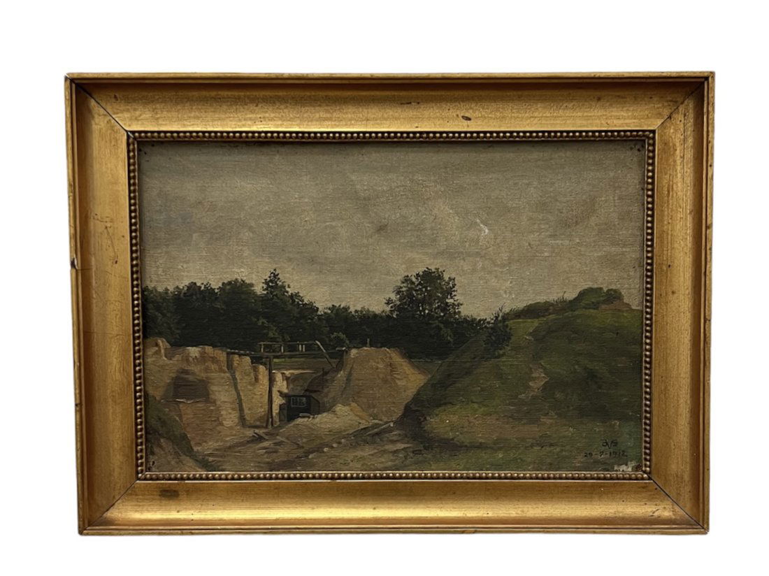 Antique German Impressionist Landscape, Monogrammed (1 of 4)