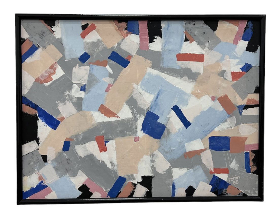 1980s Abstract Expressionist Painting Signed Robin (1 of 4)