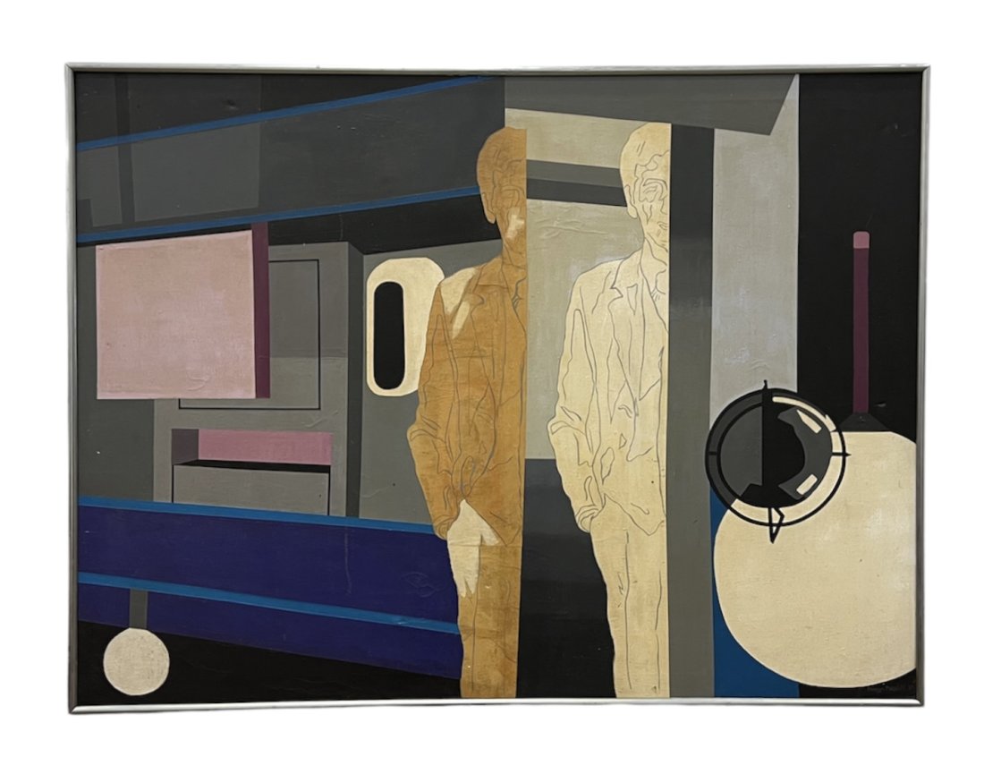 MARILYN MAGALIFF WEISS (20th c, American) NYC Subway Scene (1 of 3)