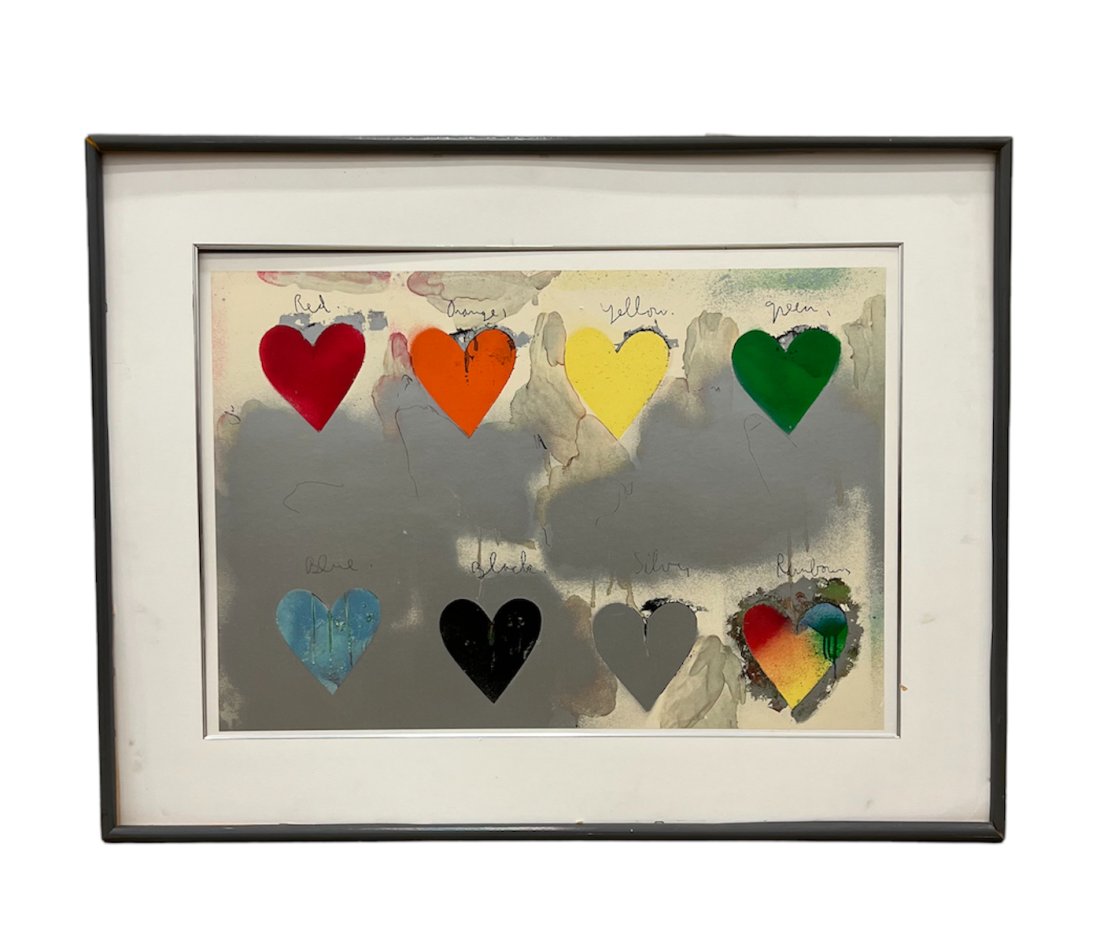 JIME DINE, Colorful Hearts Lithograph (1 of 2)