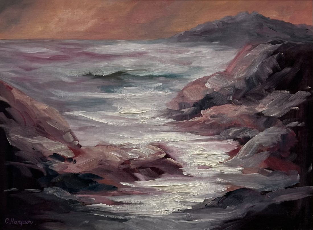 Mid-Century American Impressionist Seascape Signed C. Harper (1 of 4)