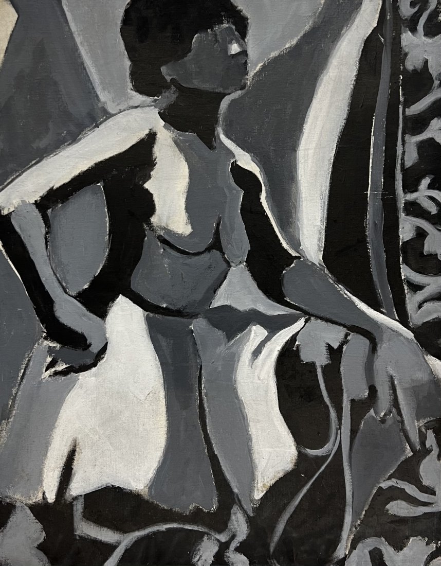 BARBARA YETERIAN (20th c, Armenian American) Nude: Oil on board 28 x 22 in