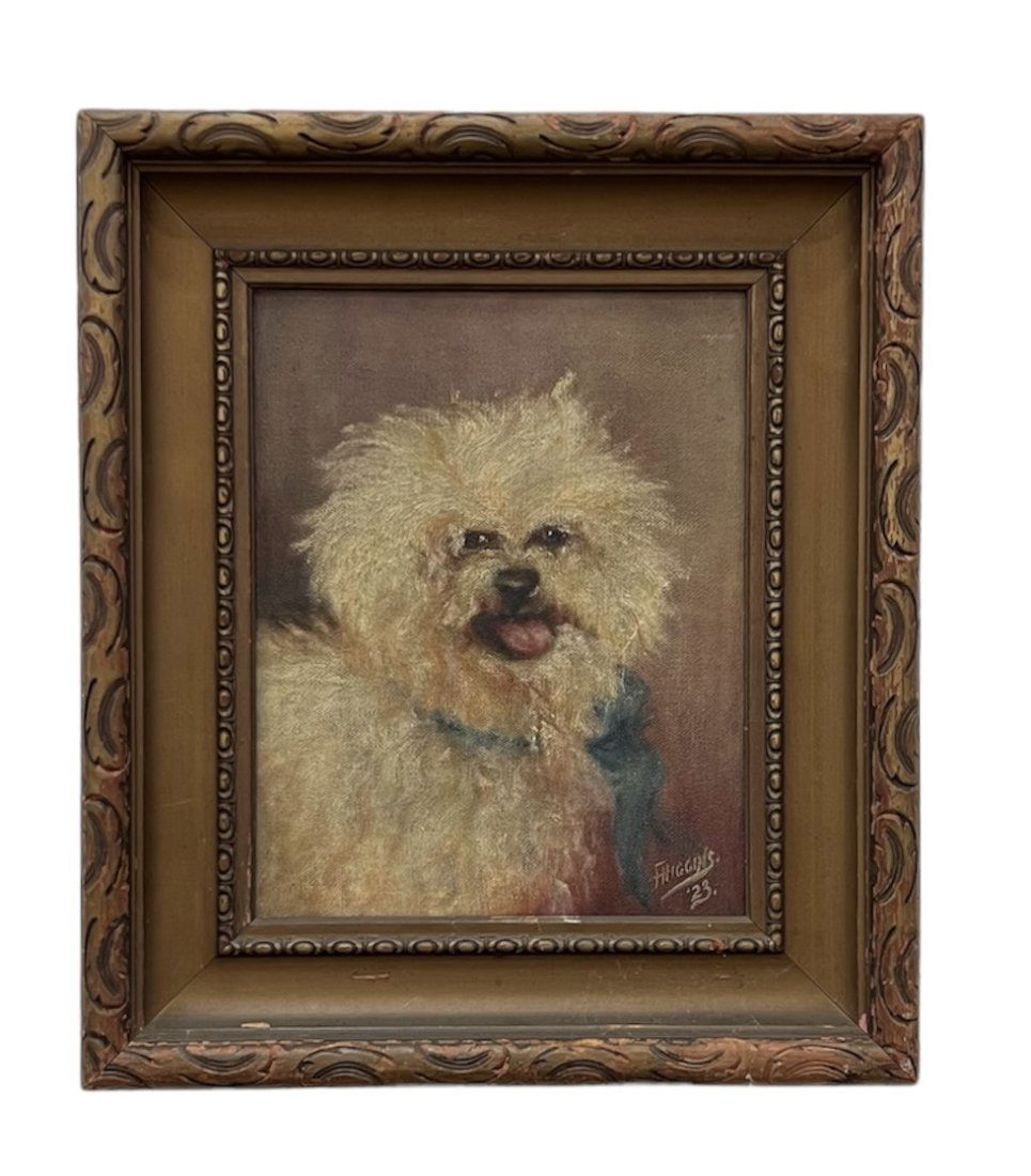 Antique Dog Portrait Painting Of A Coton De Tulear (1 of 3)