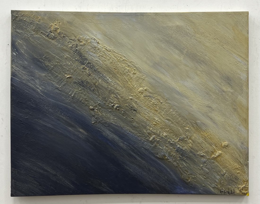1990's Abstract Painting "Purple Sands", Signed: Oil on canvas
