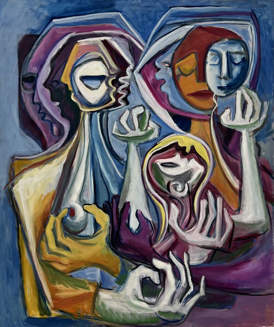 GEORGE CONRAD (b. 1916, New Jersey) Cubist Abstract: Oil on canvas 38 x 32 in
