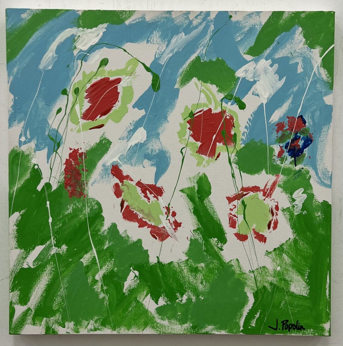 J. POPOLIN (20th c, Cincinnati) Floral Abstract (1 of 5)