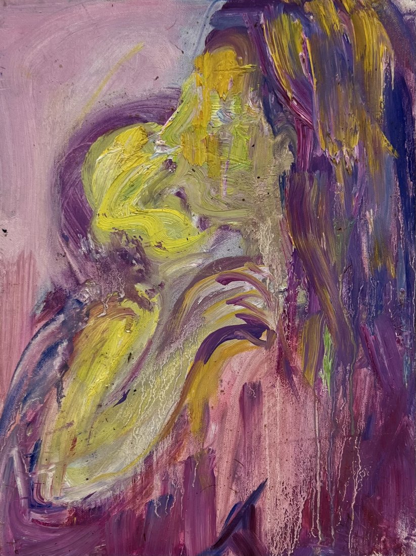 BARBARA YETERIAN (20th c, American) Mother & Child: Oil on canvas 16 x 12 in