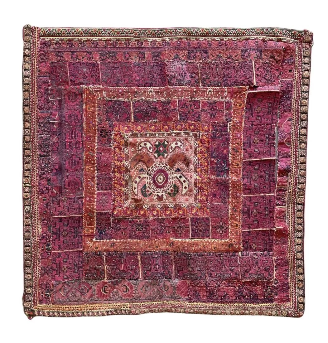 Native American Fragmented Tapestry: 29 x 29 in