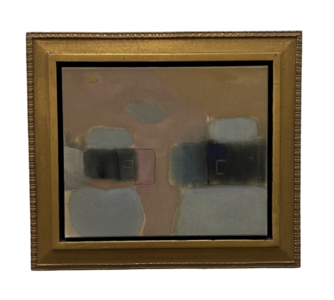 ALVARO CARDONA-HINE (1926-2016, Costa Rica) Abstract: New Mexico artist. Acrylic on canvas 17 x 14 in, 23 x 20 in (framed)