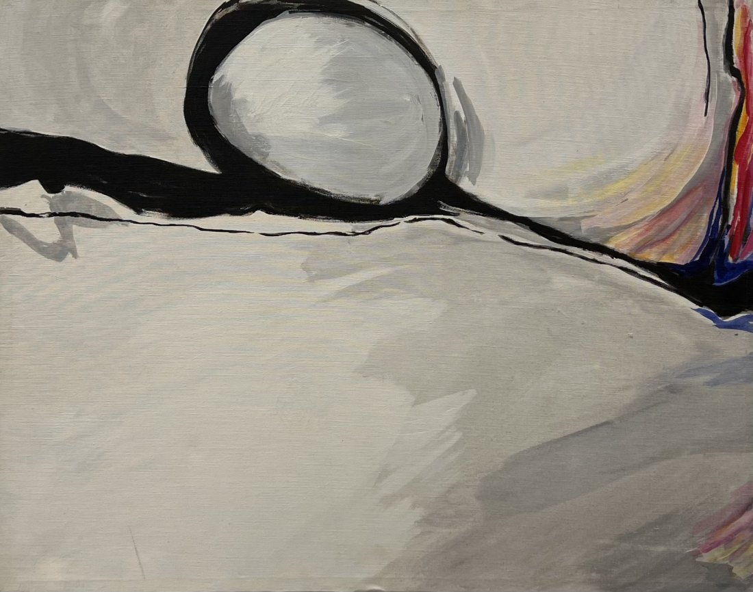 1970's Minimalist Abstract Painting Signed Verso (1 of 4)