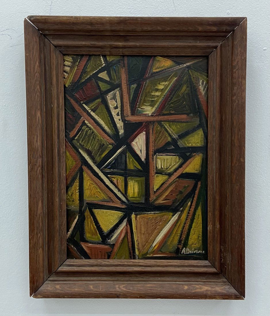 French Cubist Abstract Painting, Signed (1 of 3)